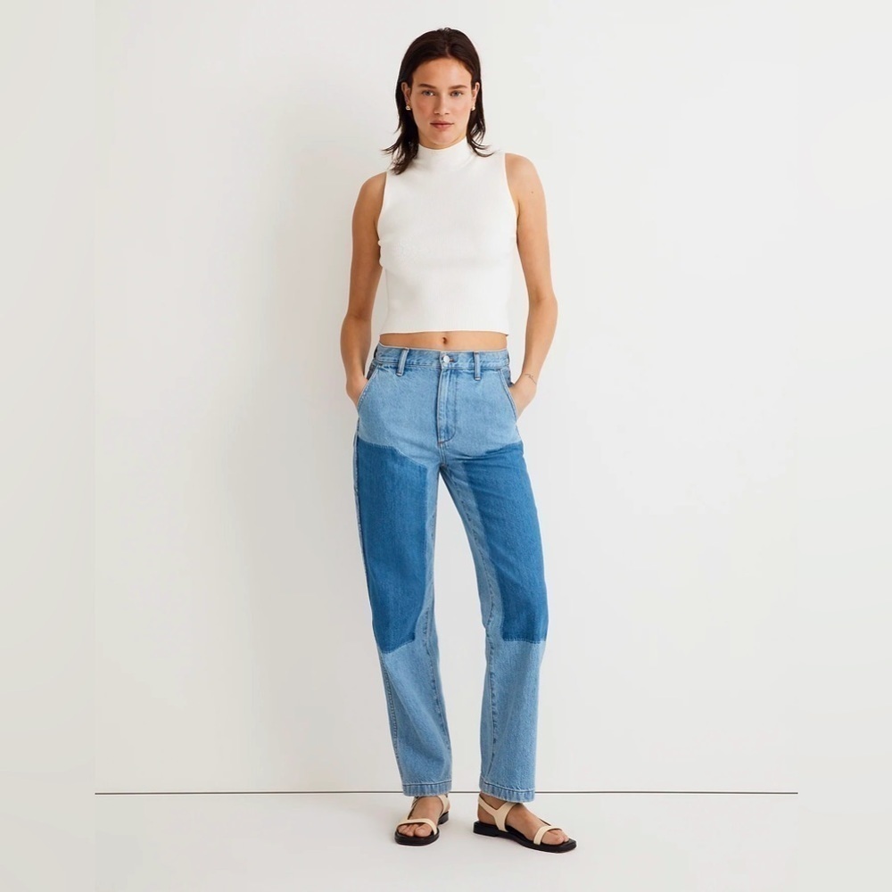 NWT MADEWELL The '90s Straight Jean in Hazelfern Wash Shadow-Panel Edition 28